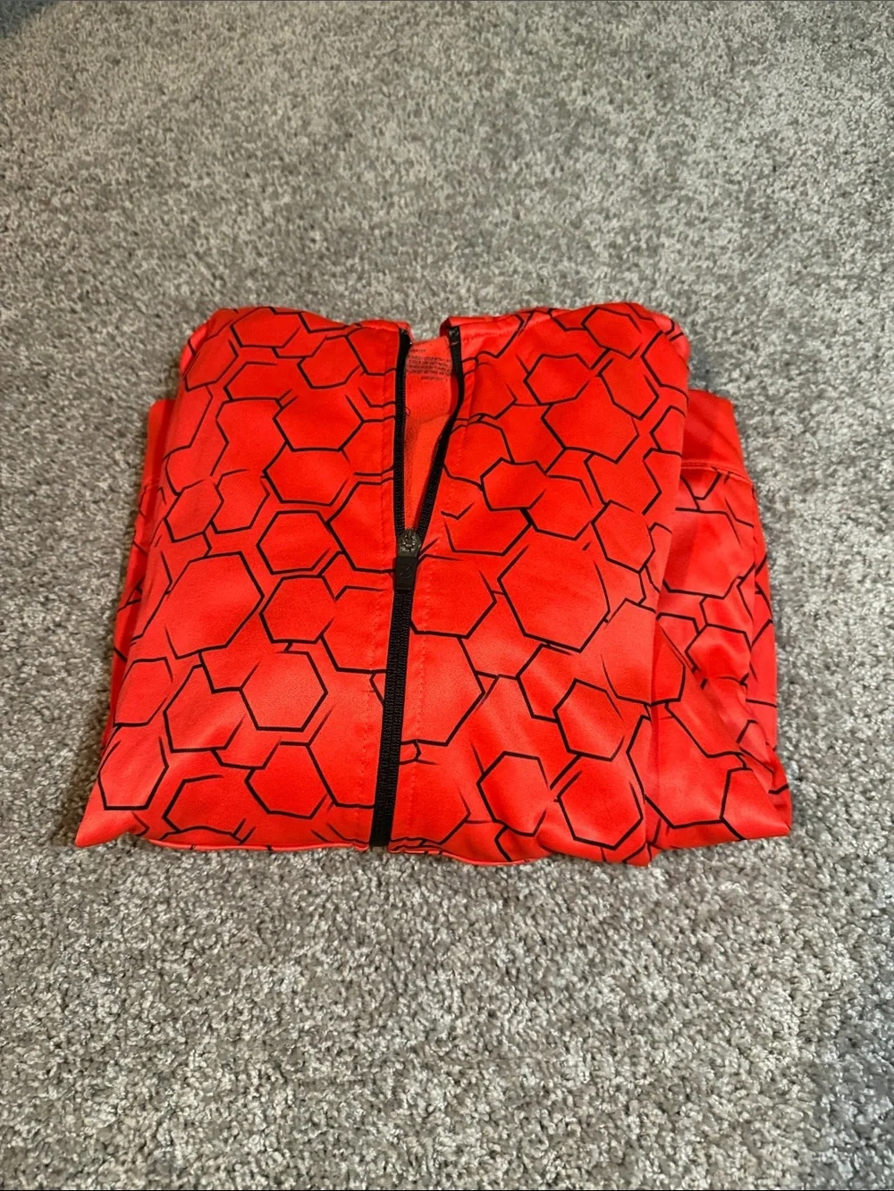 Boys Red Geometric Print Skirt with Center Zip